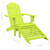 Patio Adirondack Chair with Ottoman Solid Fir Wood Green