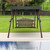 2-Person Outdoor Wooden Porch Swing with an Adjustable Canopy