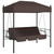 Patio Swing Bench with Canopy Coffee Brown? Steel