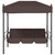 Patio Swing Bench with Canopy Coffee Brown? Steel