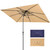 10' Tan Polyester Rectangular Tilt Market Patio Umbrella N270-485613