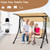 3-Seat Outdoor Porch Swing with Adjustable Canopy and Padded Cushions-Beige - Color: Beige D681-NP10693MS
