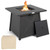 50,000 BTU Black Steel Square Portable LP Gas Propane Fire Pit Table Q280-FRGT2154
