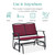 2 Seat Mesh Patio Loveseat Swing Glider Rocker with Armrests in Burgundy Red Q280-BUBLA94992