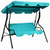 3 Seat Outdoor Patio Canopy Swing with Cushioned Steel Frame-Blue - Color: Blue D681-OP70491BL