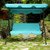 3 Seat Outdoor Patio Canopy Swing with Cushioned Steel Frame-Blue - Color: Blue D681-OP70491BL