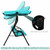 3 Seat Outdoor Patio Canopy Swing with Cushioned Steel Frame-Blue - Color: Blue D681-OP70491BL