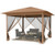 11.5 x 11.5 FT Pop-up Canopy Instant One-Person Setup with Mesh Screen Netting-Brown - Color: Brown D681-NP13037CF