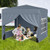 10 X 10 FT Pop up Canopy Tent Outdoor Patio Commercial Sunshade Shelter with 4 Sidewalls-Gray - Col D681-NP12809GR