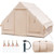 Inflatable Camping Tent 2/4/6 People Glamping Tent for Family Camping with Pump-Beige - Color: Beige D681-NP11652BE