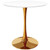 Modern Classic 36-inch Round Pedestal Dining Table with White Top and Gold Base Q280-ALRMCD29938541