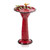 Red Metal Outdoor Garden Patio Birdbath with Decorative Bird Leaf Figurines Q280-RDMYB10250736927