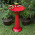 Red Metal Outdoor Garden Patio Birdbath with Decorative Bird Leaf Figurines Q280-RDMYB10250736927