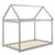 Stable Kids Platform Floor Bed with Roof ang Heavy-Duty Slats-White