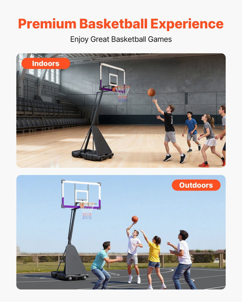 Portable Basketball Stand, 10 ft Height Adjustment Basketball Hoop & Goal, Basketballs Hoop Outdoor E415-KSLQJ48CXGKDW1A9R001V0