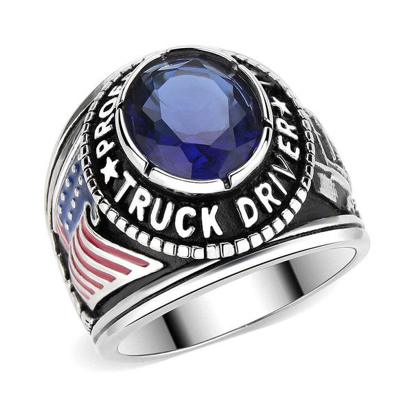 TK30320 - Trucker Ring in Montana Blue A874-tk30320