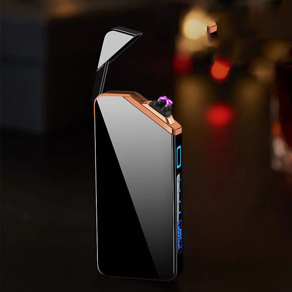 Color: Black, style: Paperback-USB, Electrical outlet:  - Black Usb Rechargeable Metal Lighter Pers Q119-CJZN113029302BY
