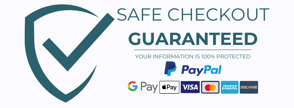 Safe checkout guaranteed. Your information is 100% protected.