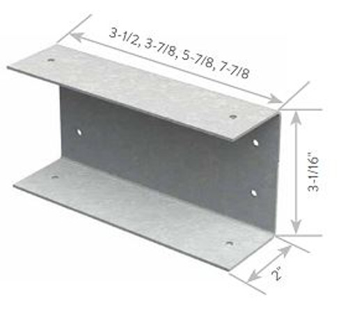 HDSC 3-7/8IN HEADER BRACKET 3IN FL- 14GA