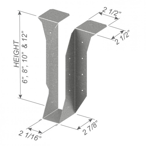 CDBV 2" X 12" 14 GA BRIDLE HANGER