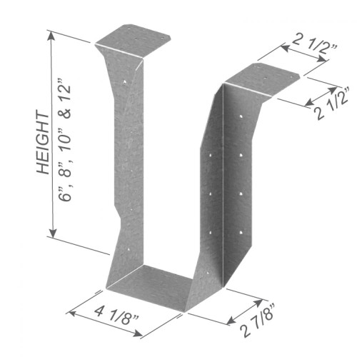 CDBV 4" X 10" 14 GA BRIDLE HANGER