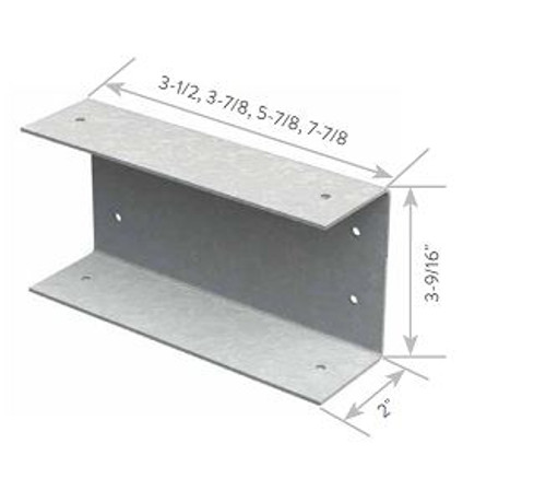 HDSC 3-7/8 HEADER BRACKET 3.5IN FL- 12GA