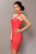 3702-3 Elegant dress with ruffles, worn on one shoulder with a decorative rose - arbuzowy