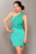 3701-2 Elegant dress with usztywnianymi bowls and decorative stones - green