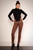 2606-1 Leggings with gold zippers and insertion of camouflage REDIAL - light brown1