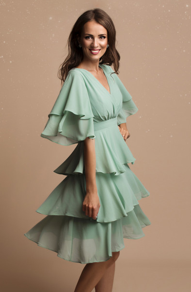 YVETTE  DRESS SAGE GREEN 73005-2