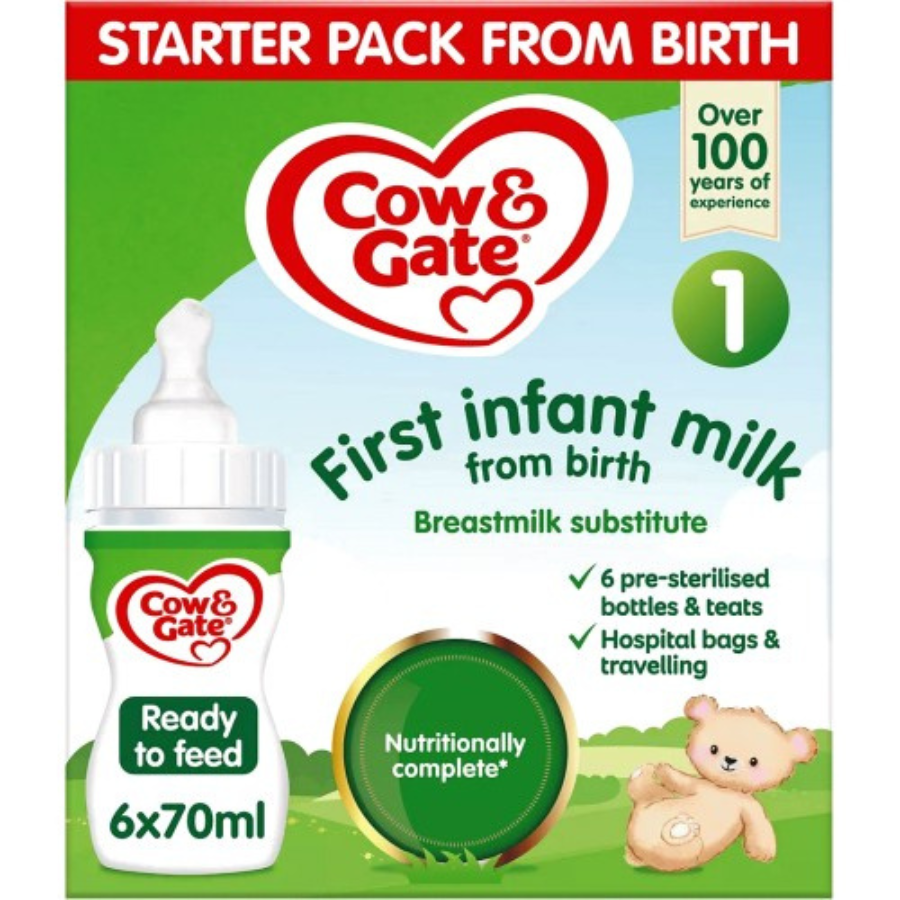 Cow Gate First Infant Milk Starter Pack 6x70ml(6-12 Months)