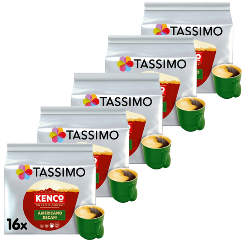 Tassimo Kenco Americano Decaff 16 x Pods 104G - 5 Pack