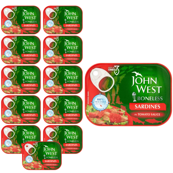 John West Boneless Sardines in Tomato Sauce 95g - 12 Pack