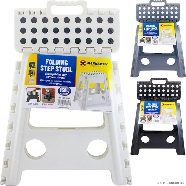 Folding Step Stool 150kg Carry Handle | Size (W29 x H39 x D22 cm)- 1 Pack.