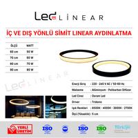 İç ve Dış Yönlü Simit Linear Aydınlatma