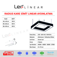 Radius Kare Simit Linear Aydınlatma