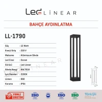 Bollard Bahçe Aydınlatma Kare 80 cm 12W