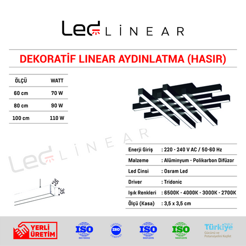 Hasır Dekoratif Linear Aydınlatma