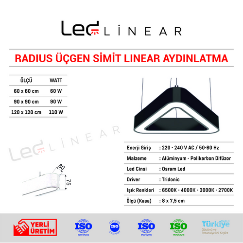 Radius Üçgen Simit Linear Aydınlatma