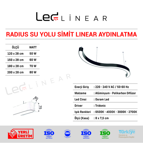 Radius Su Yolu Simit Linear Aydınlatma