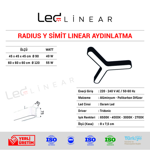 Radius Y Simit Linear Aydınlatma