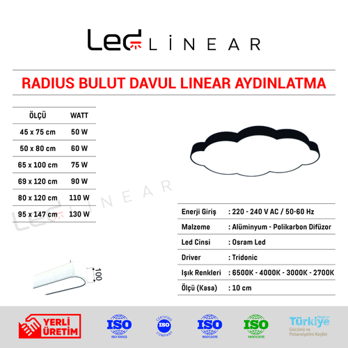 Radius Bulut Davul Linear Aydınlatma