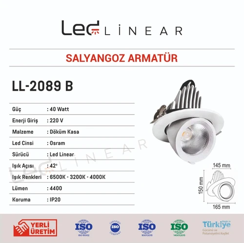 Salyangoz Spot Armatür 40W