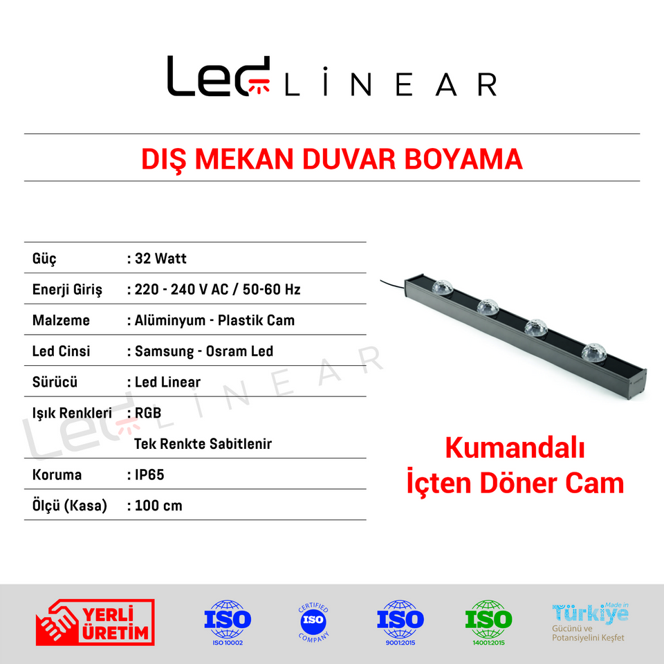Dış Mekan Duvar Boyama 100 CM - 32W Volvoşır