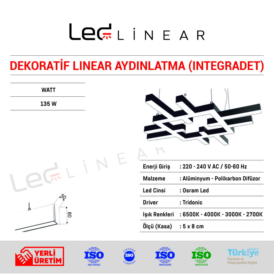 Integrated Dekoratif Linear Aydınlatma