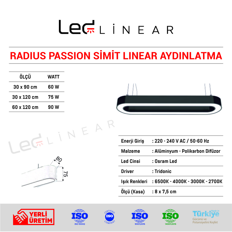 Radius Passion Simit Linear Aydınlatma