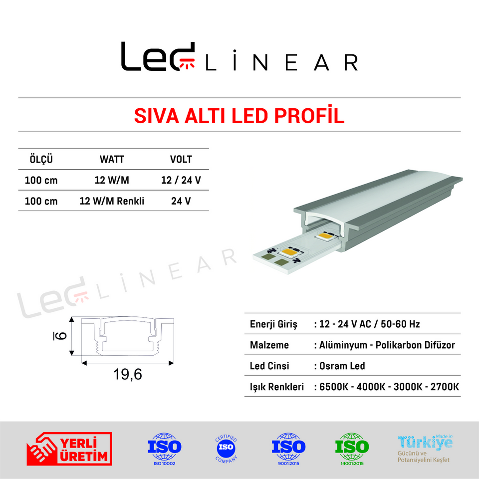 Sıva Altı Led Profil