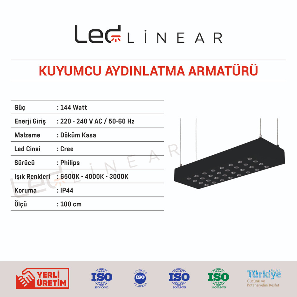 Kuyumcu Aydınlatma Armatürü Sarkıt 144W