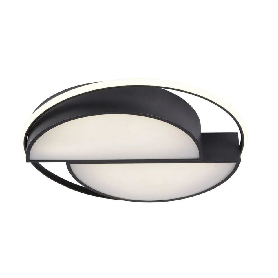 Dekoratif Oval Avize Siyah