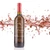 Tarpon Springs Olive Oil Company Rosé Balsamic in a tall dark glass bottle with red foil capsule, etched brand logo and harbor scene, surrounded by a dynamic splash of rose-colored balsamic on a white background.